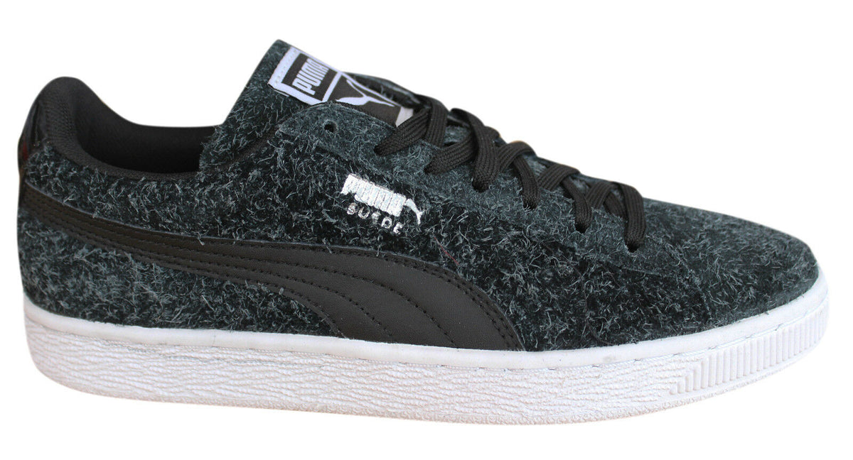 Puma Suede Elemental Womens Trainers Lace Up Shoes Black Leather 361112 03 Z44A