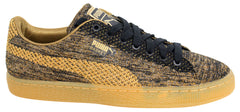 Puma Basket Knit Mens Metallic Gold Trainers