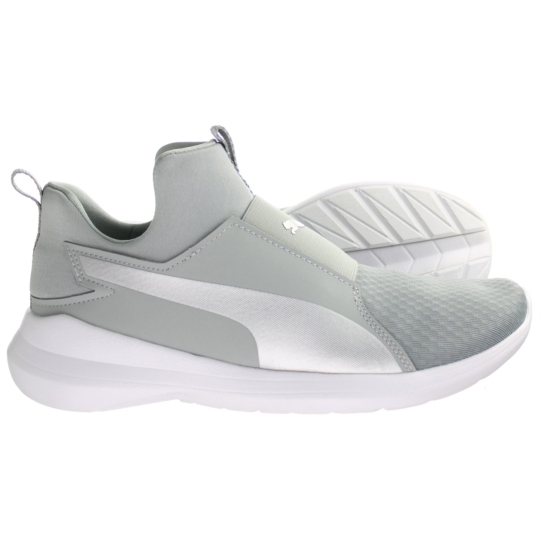 Puma Rebel Mid Quarry Womens Silver Trainers