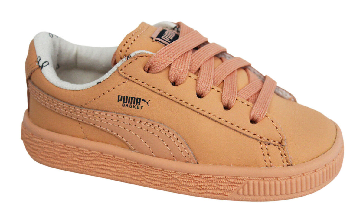 Puma X TC Lace Up Peach Infant Leather Tiny Cottons Lo Trainers 364562 02 B73C