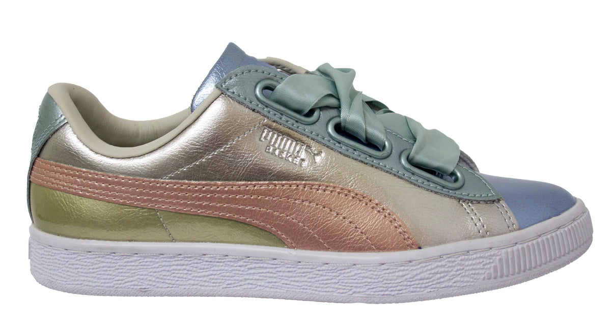 Puma Basket Heart Bauble Womens Leather Lace Up Trainers 364809 01