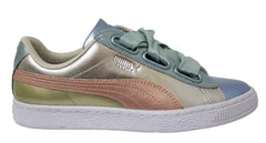 Puma Basket Heart Bauble Womens Leather Lace Up Trainers 364809 01