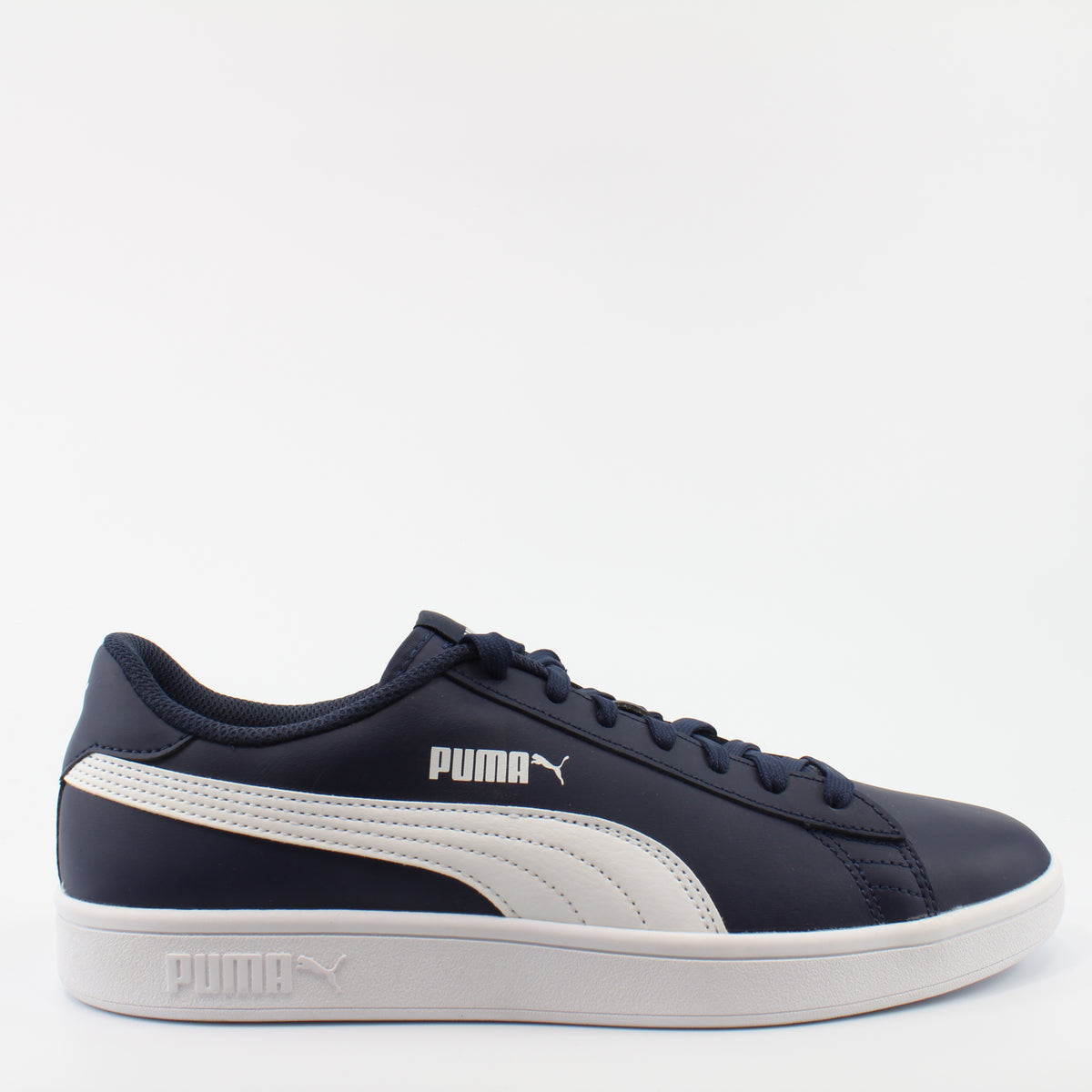 Puma Smash V2 Navy Leather Mens Lace Up Trainers 365215 05