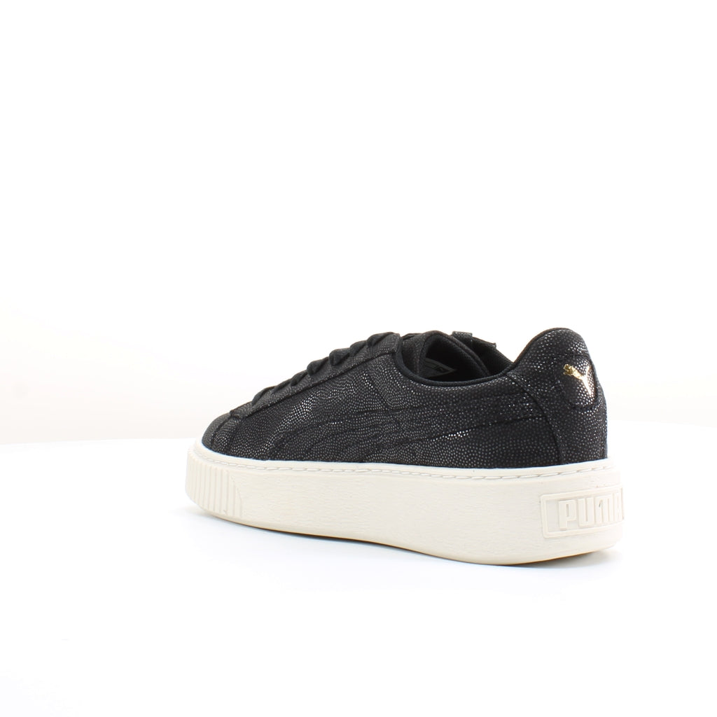 Puma Basket Platform CV Womens Black Trainers