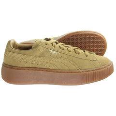 Pums Suede Platform SD PS Kids Gold Trainers