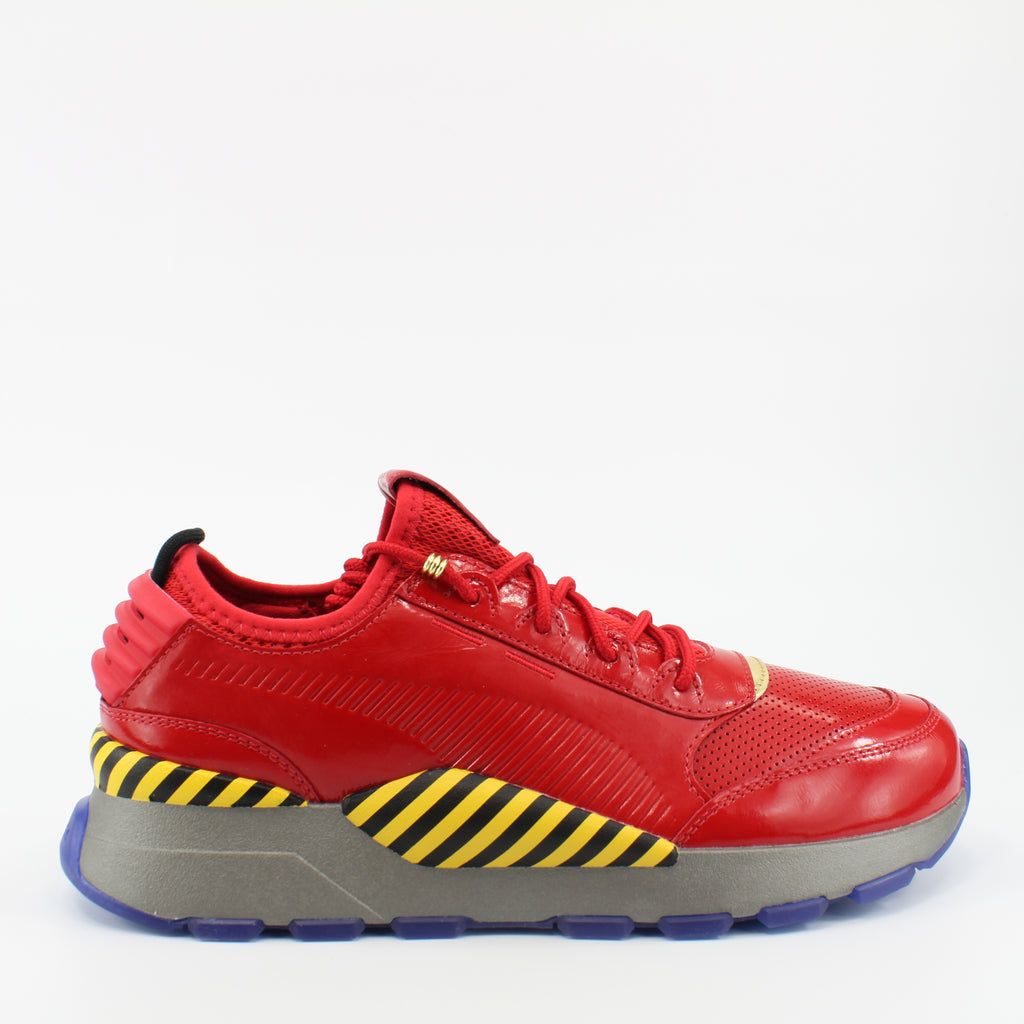 Puma RS-0 Dr Eggman Red Leather Mens Lace Up Trainers 368350 01