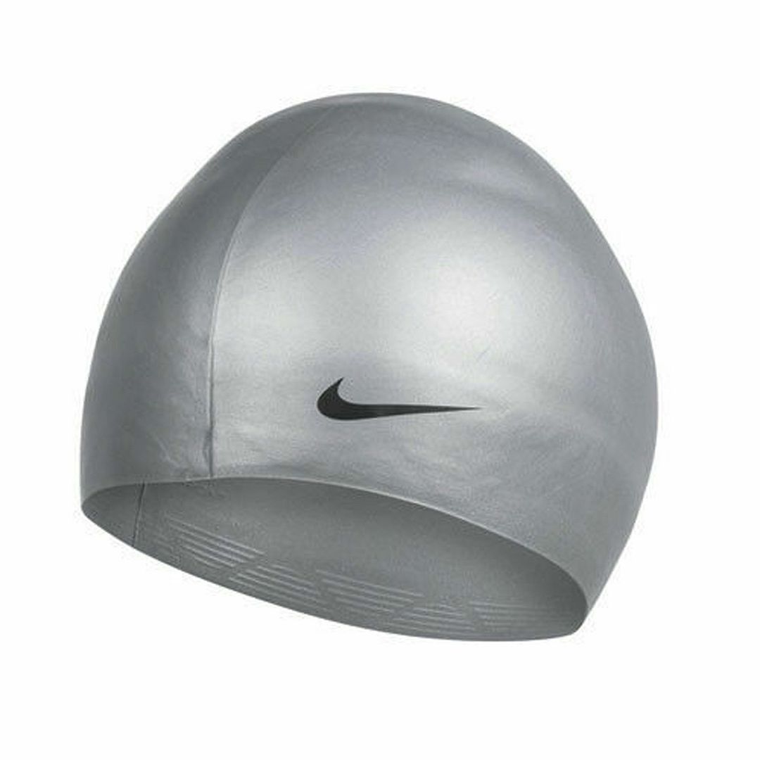 Nike Dome Team Silver Mens Logo Swimming Cap 368861 070