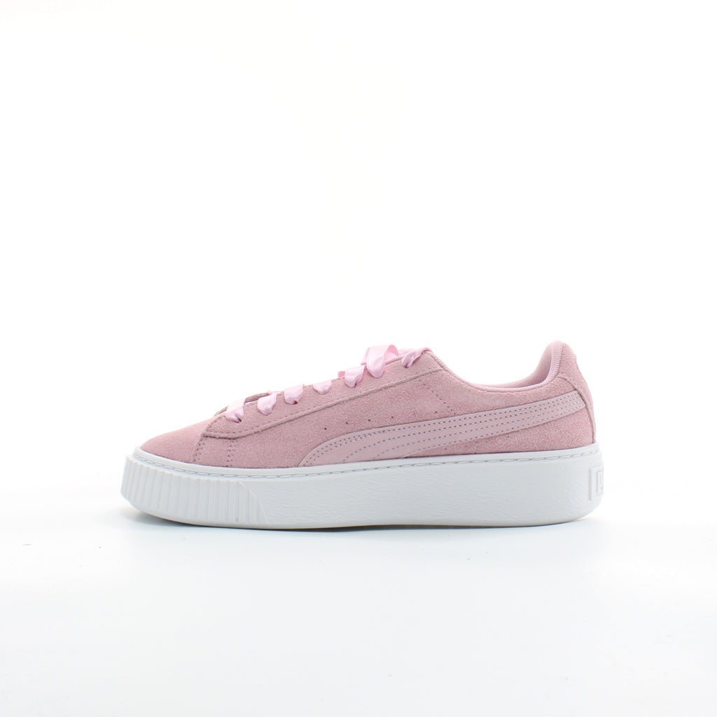 Puma Platform Galaxy Pink Suede Womens Lace Up Trainers 369172 01