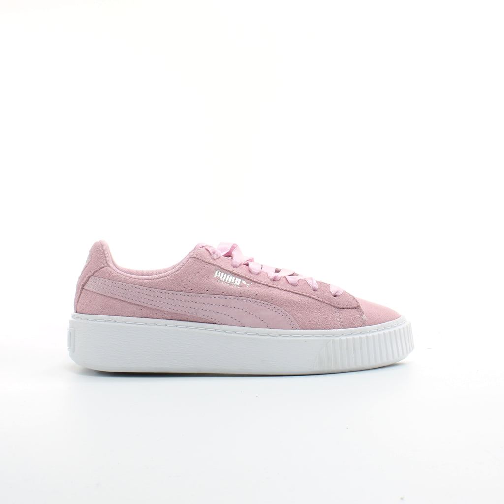 Puma Platform Galaxy Pink Suede Womens Lace Up Trainers 369172 01