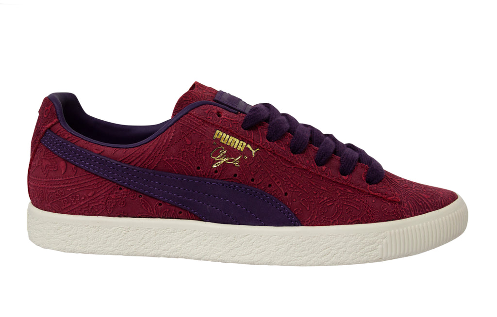 Puma Classic Clyde Basket Mens Burgundy Trainers