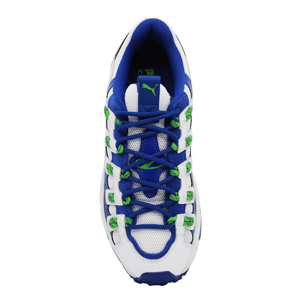 Puma Cell Endura Patent 98 White Blue Lace Up Mens Trainers 369633 01