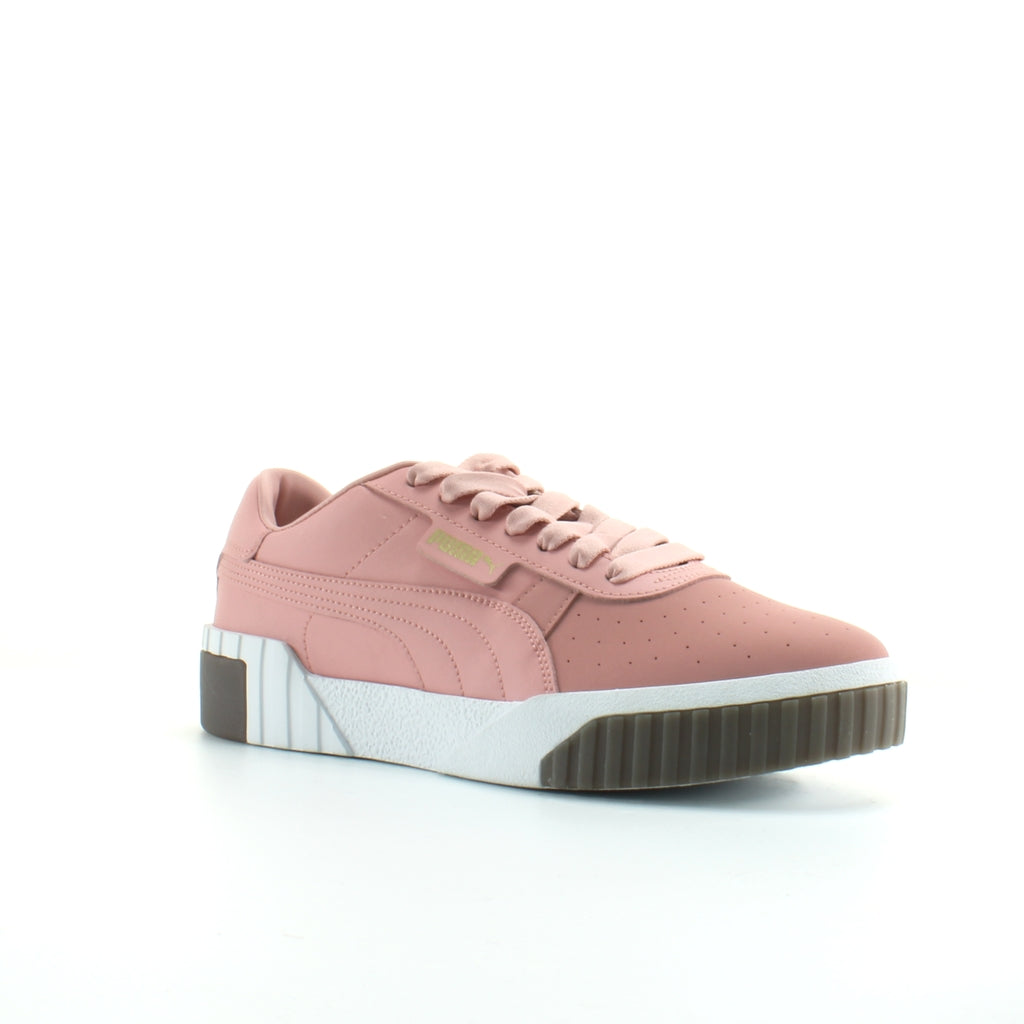 Puma Cali Exotic Pink Leather Womens Lace Up Trainers 369653 02