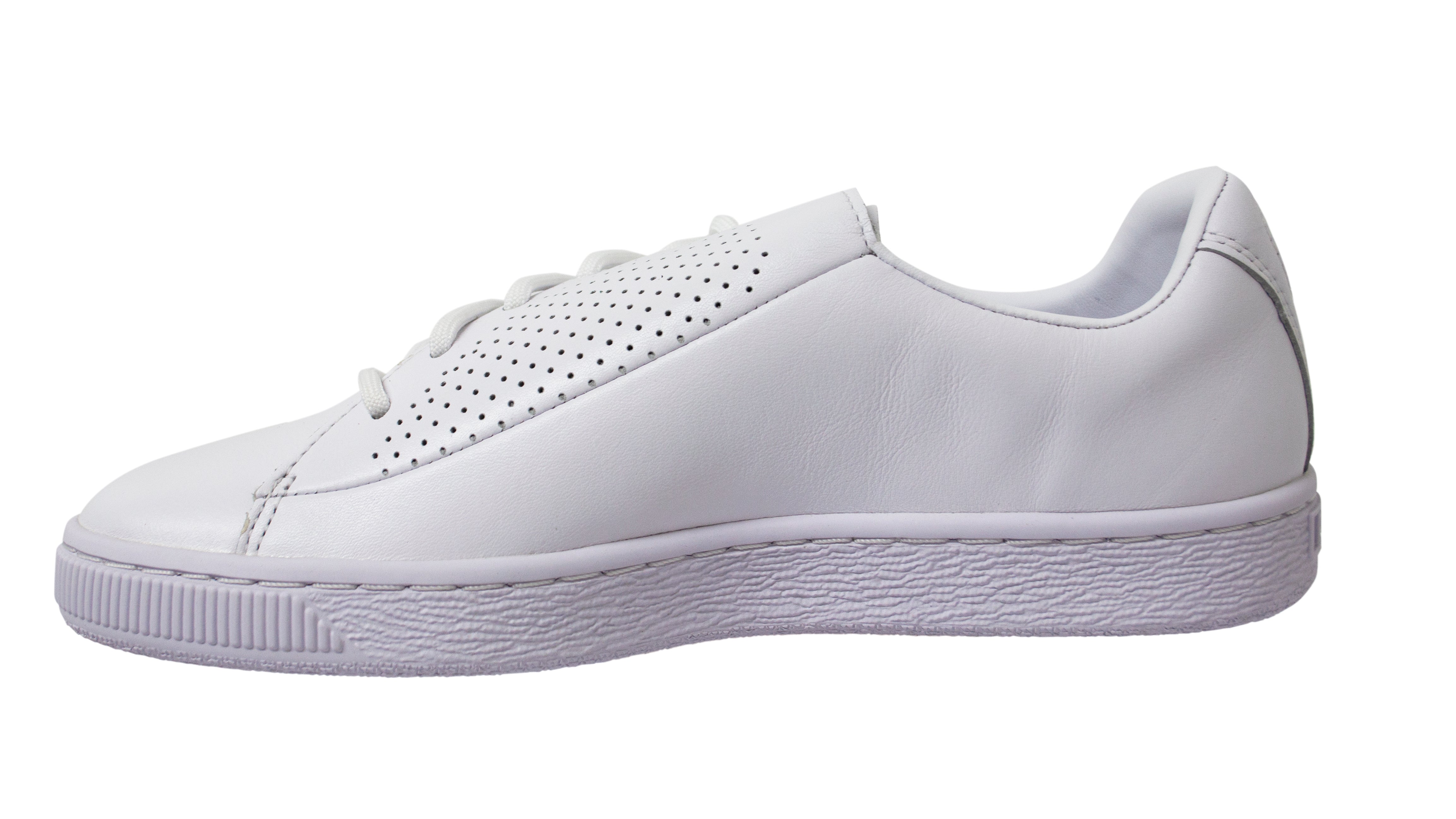 Puma Basket Crush Perf Low White Causal Lace Up Trainers Womens 369689 01