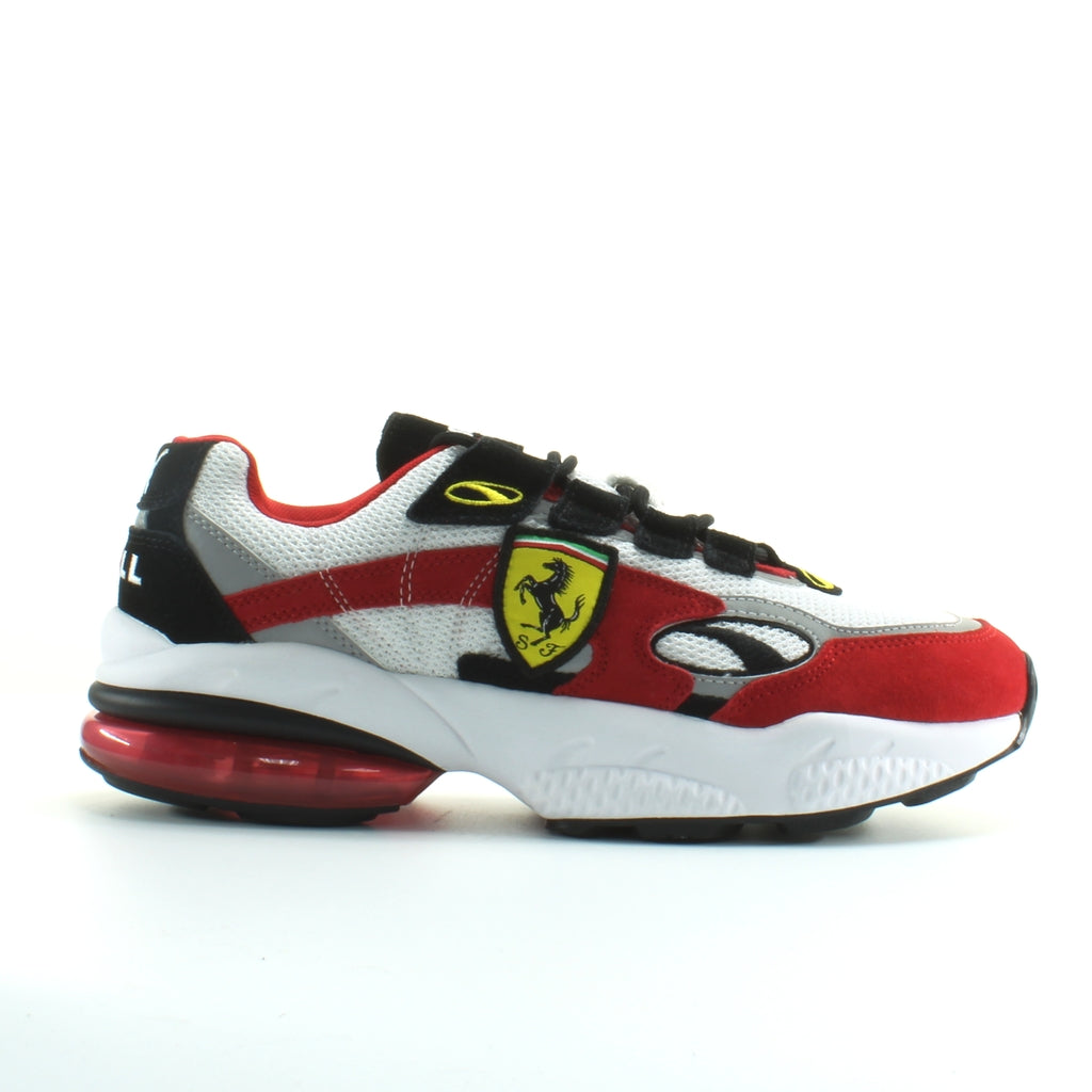 Puma Cell x Scuderia Ferrari Red White Textile Mens Lace Up Trainers 370338 01