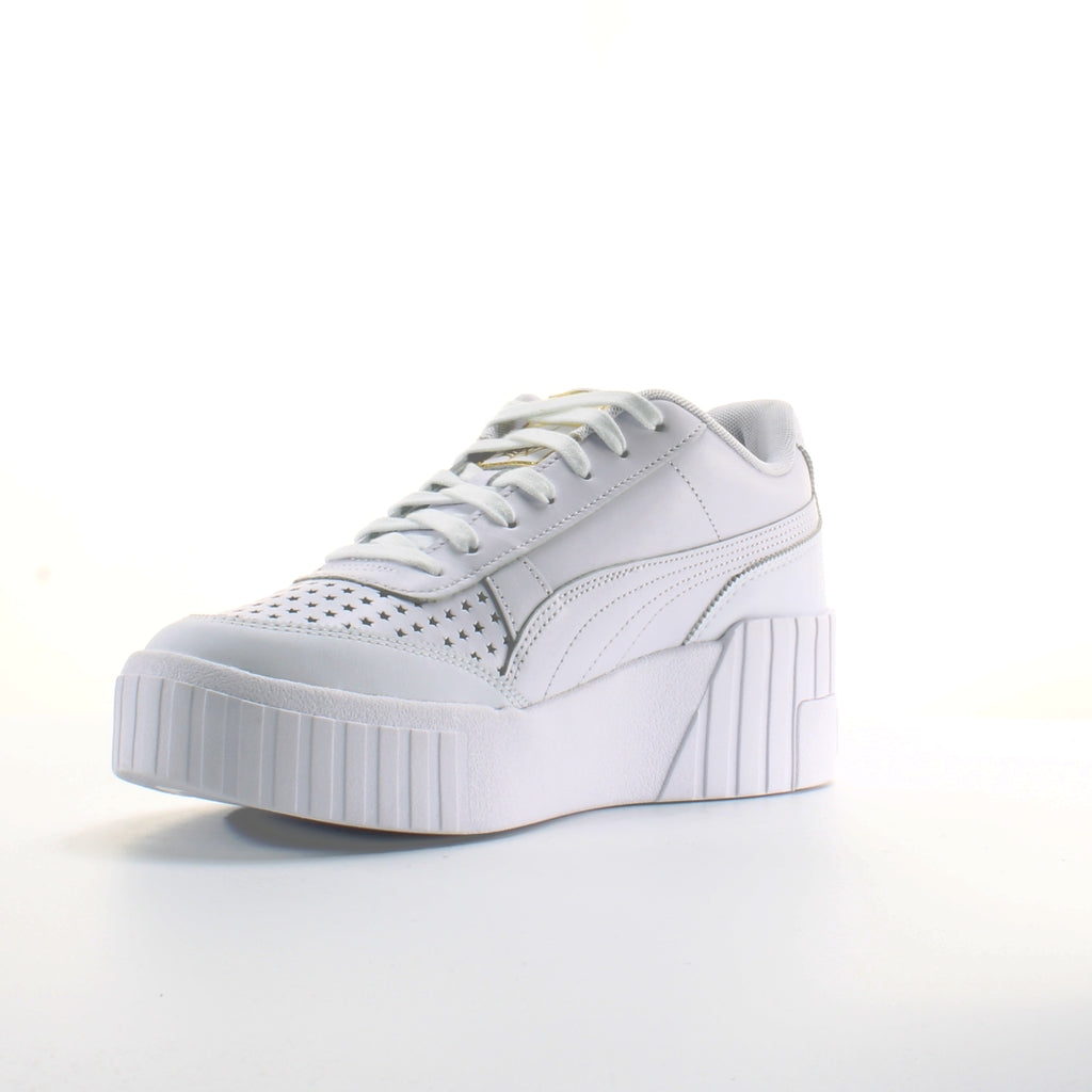 Puma Cali Wedge Charlotte White Leather Womens Lace Up Trainers 374337 01