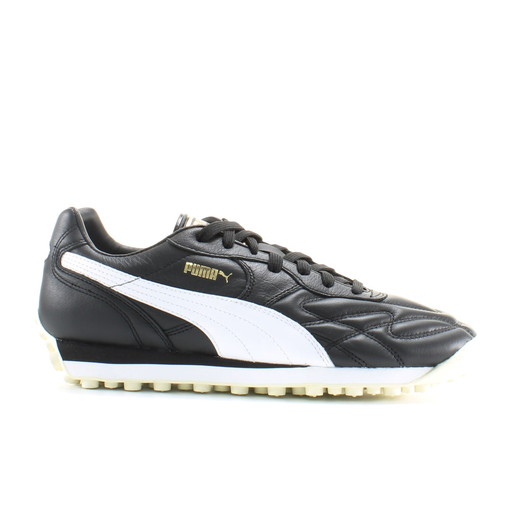 Puma Style Avanti Black Leather Mens Lace Up Trainers 380808 01