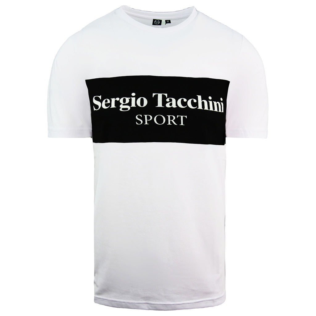 Sergio Tacchini Daniken Graphic Casual T-Shirt  Sleeve White Mens Top 38363 103