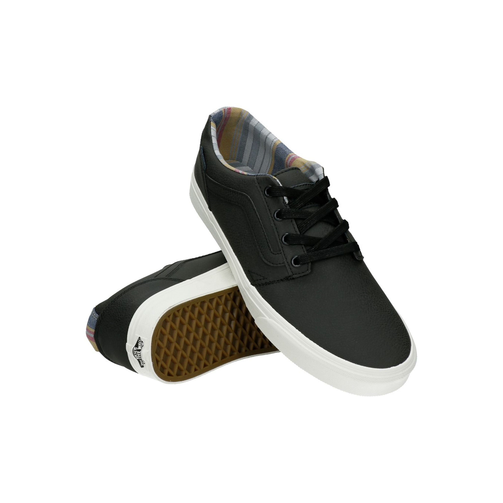 Vans Chapman Stripe Lace-Up Black Synthetic Mens Plimsolls 38CBOH6