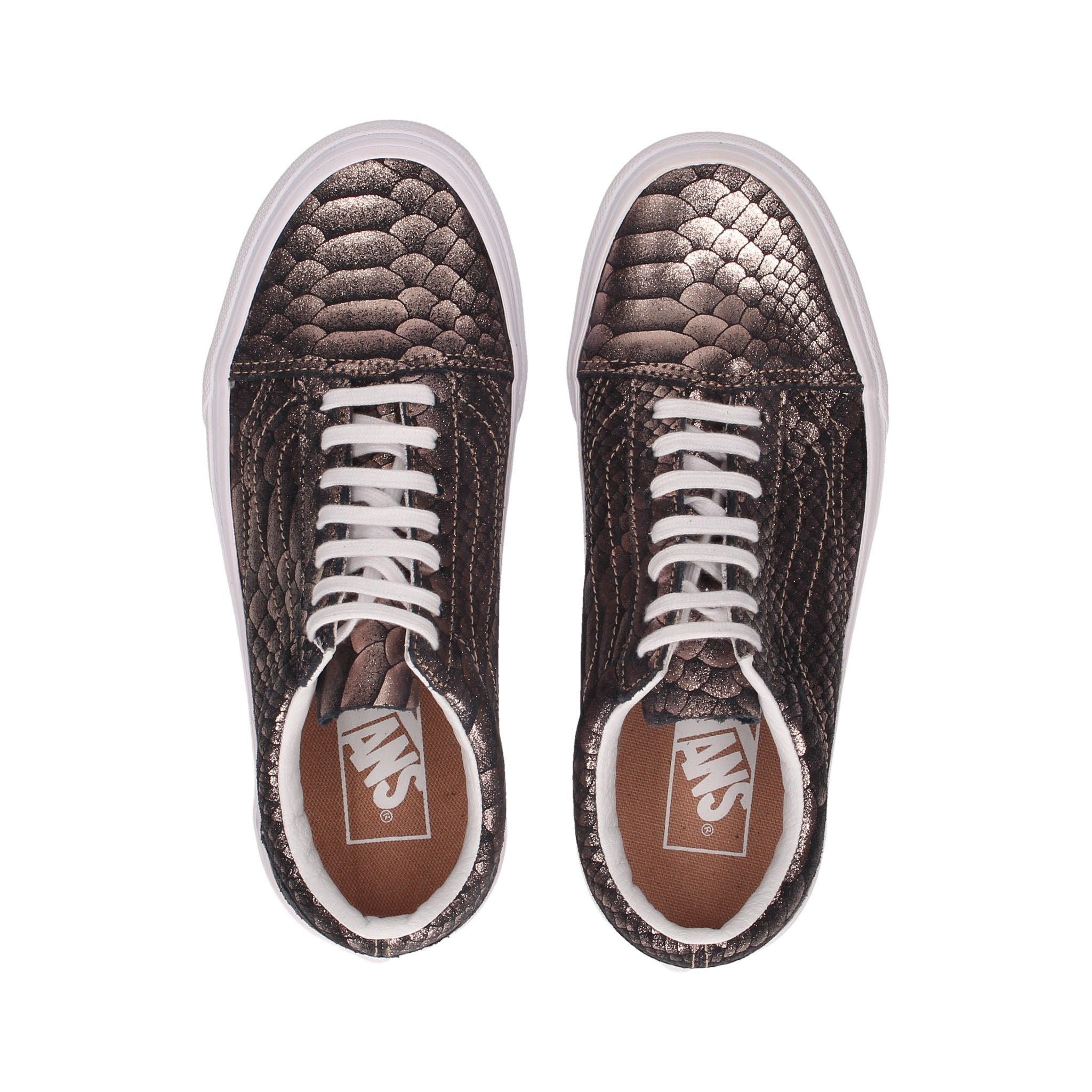 Vans Off The Wall Lace-Up Brown Synthetic Womens Plimsolls 38G1OF9