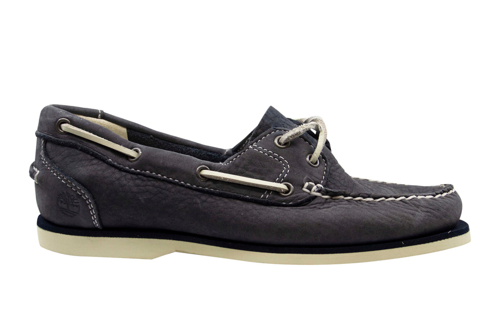 Timberland Classic Boat 2 Eye Blue Leather Lace Up Womens Boat Shoes 3937R