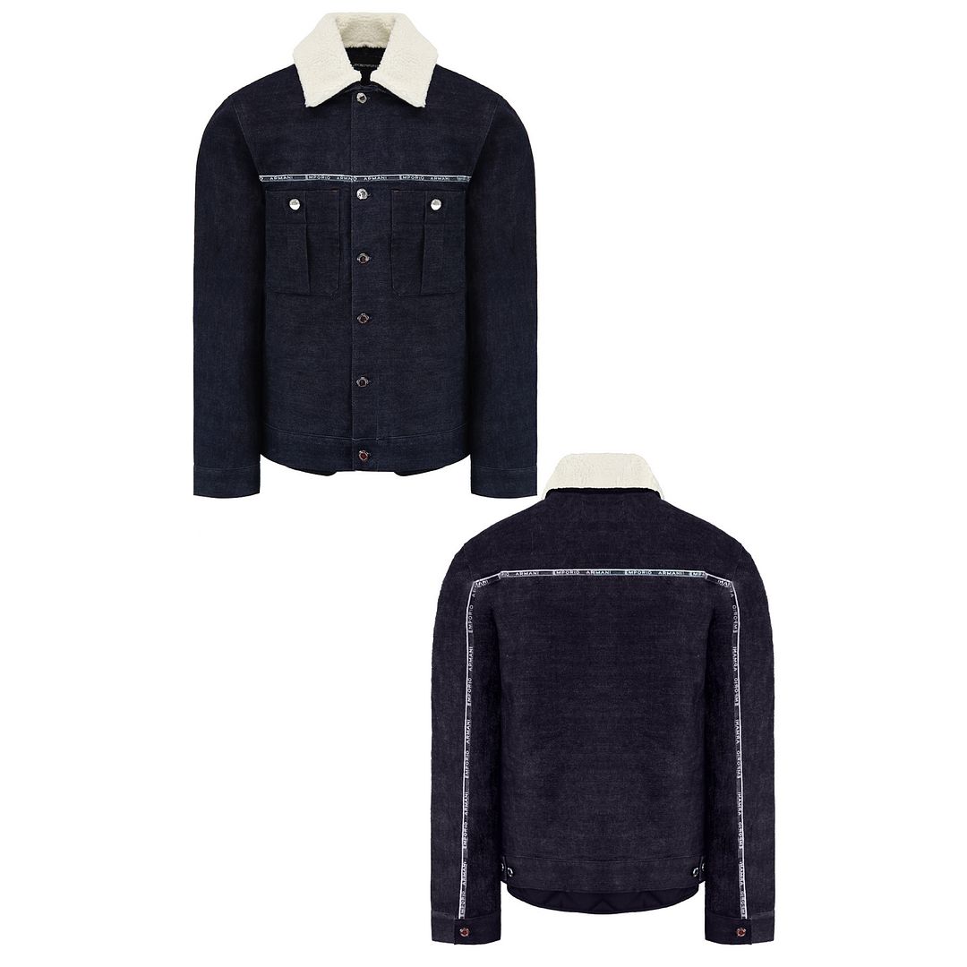 Emporio Armani Shearling Mens Denim Jacket