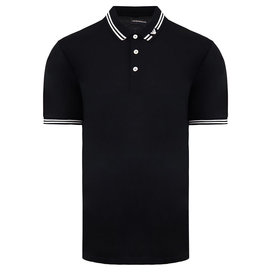 Emporio Armani Mens Black Polo Shirt