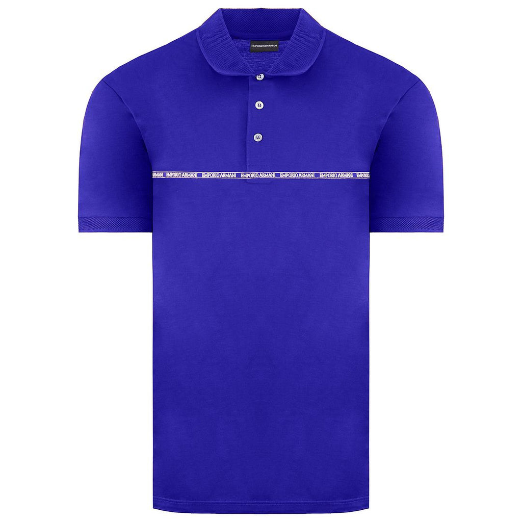 Emporio Armani Logo Mens Blue Polo Shirt