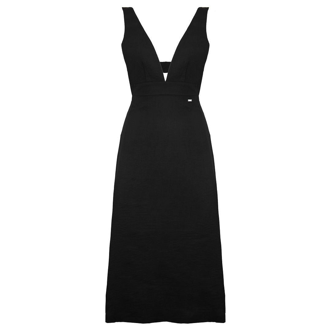 Armani Exchange Asymmetric Womens Black Dress