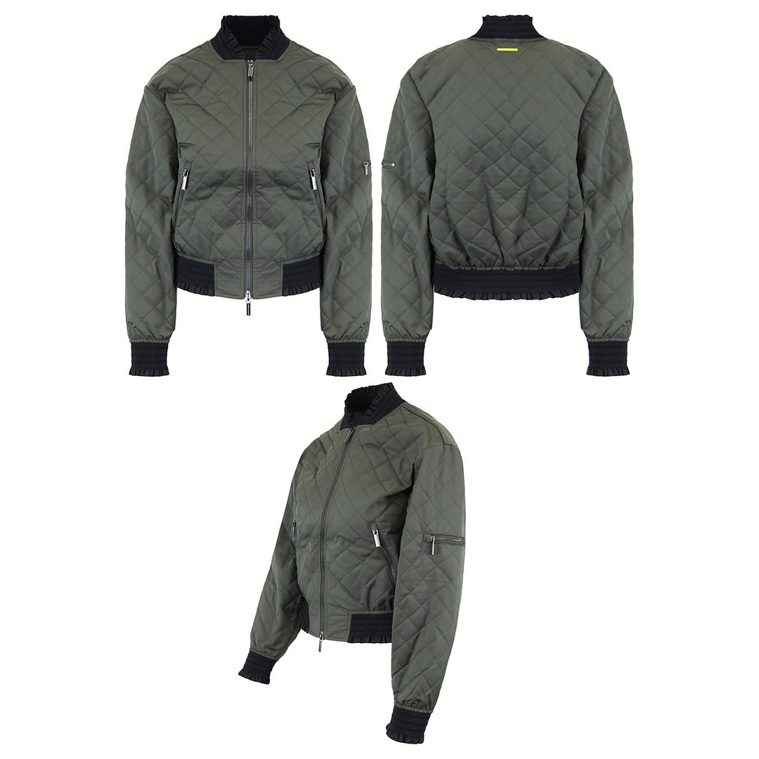 Armani Exchange Womens Green Bomber Jacket