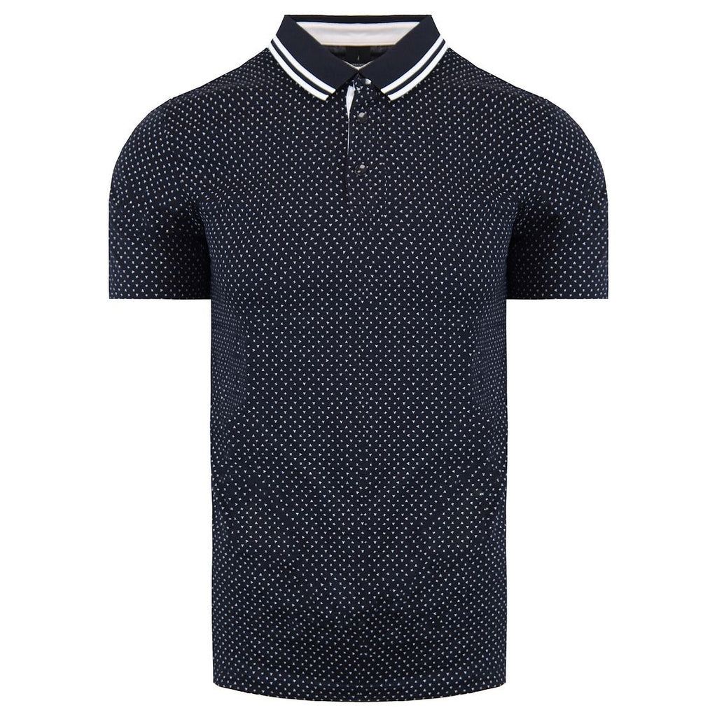 Armani Exchange AOP Mens Navy Polo Shirt