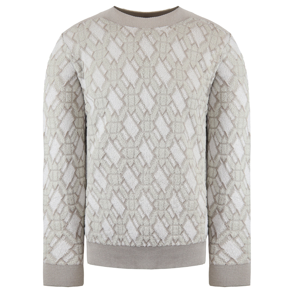 Emporio Armani Patterned Mens Beige Sweater