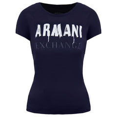 Armani Exchange Womens Navy Crew Neck T-Shirt