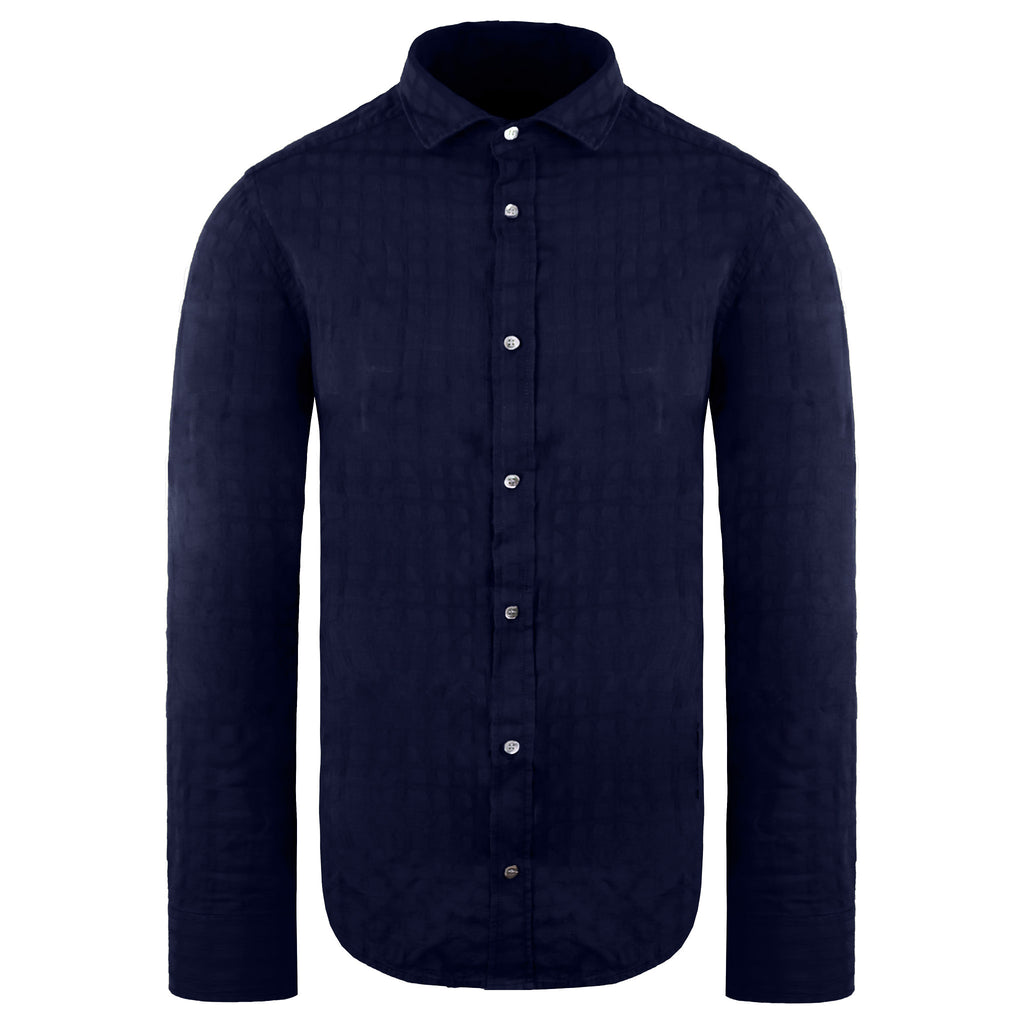 Emporio Armani Custom Fit Mens Navy Shirt