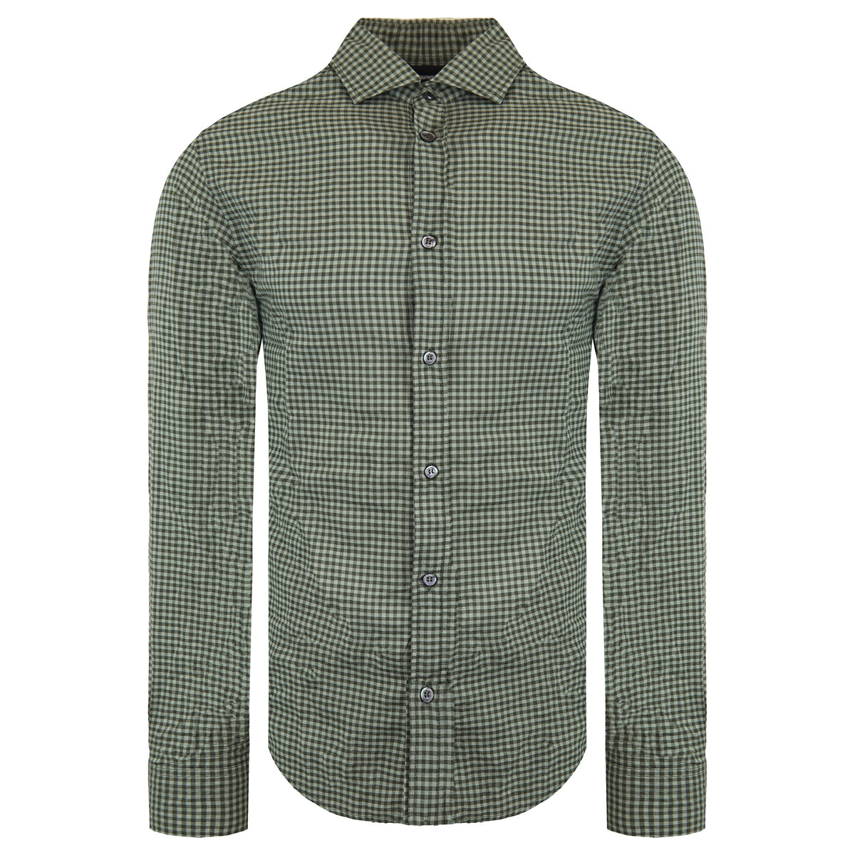 Emporio Armani Custom Fit Mens Green Shirt