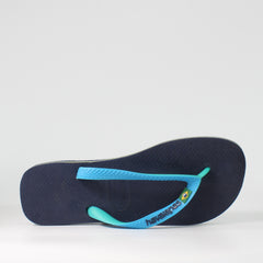 Havaianas Brazil Logo Blue Light Blue Synthetic Mens Slip On Thong Flip Flops