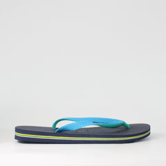 Havaianas Brazil Logo Blue Light Blue Synthetic Mens Slip On Thong Flip Flops