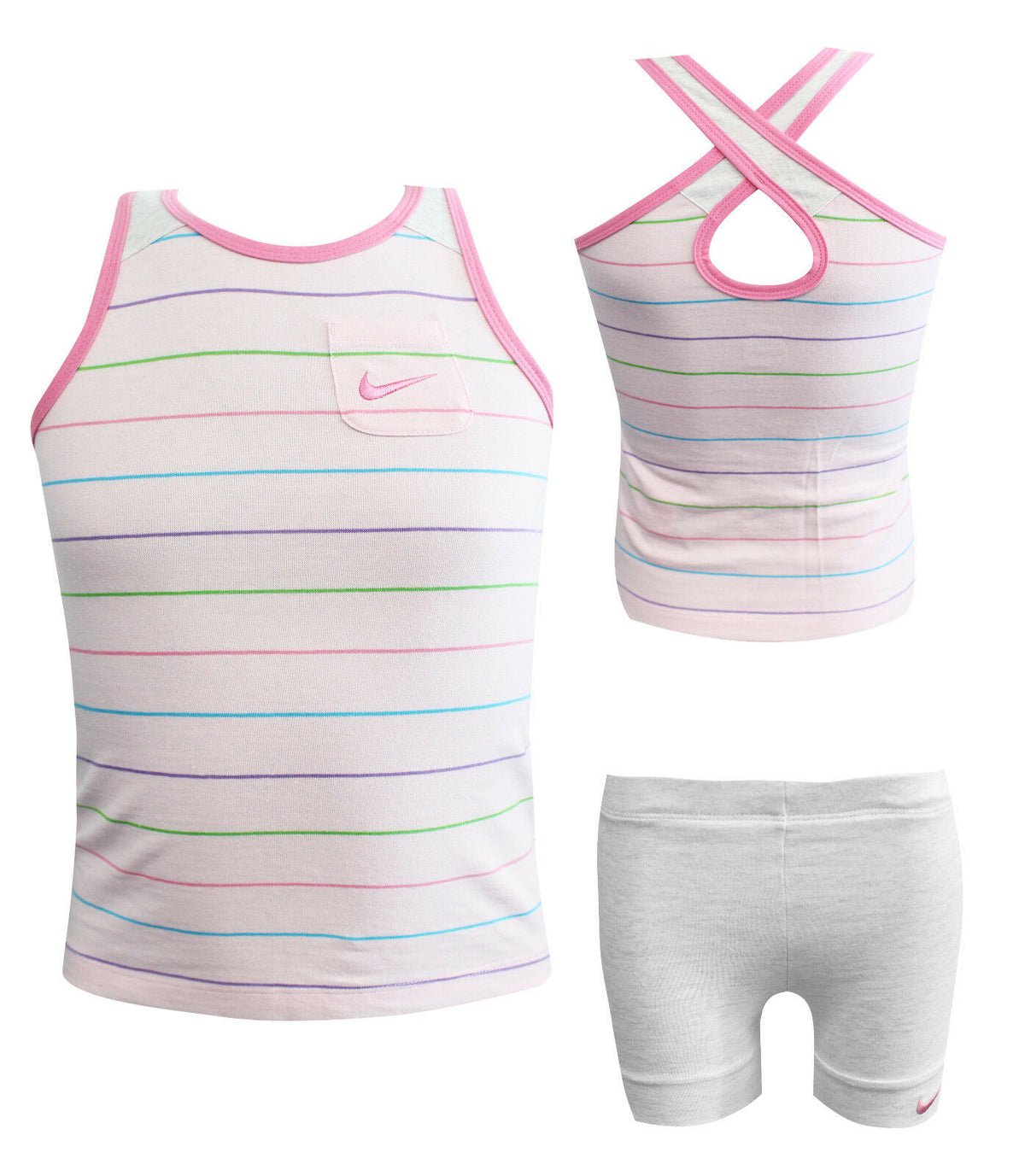 Nike 2-Pieces Kids Grey/Pink Shorts