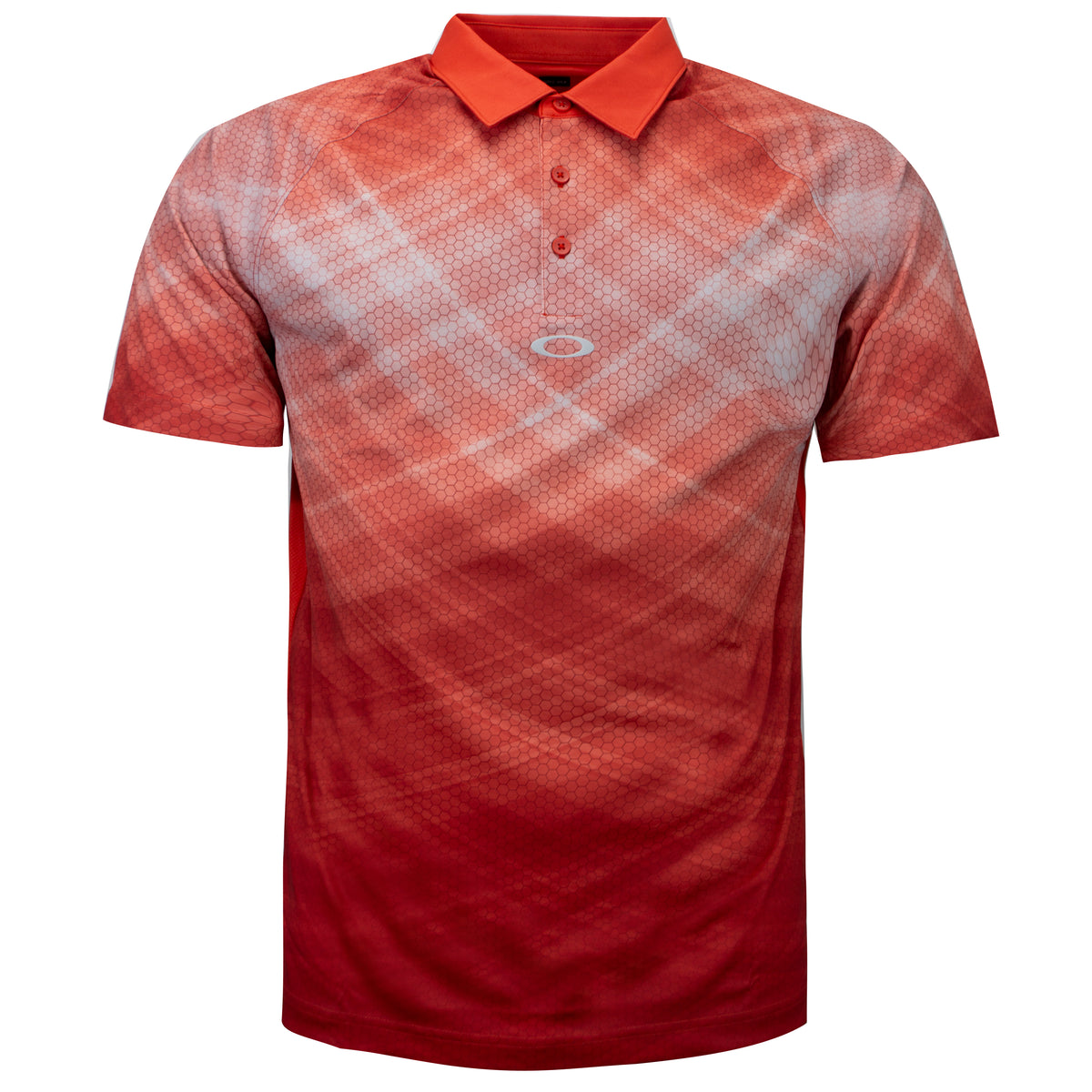 Oakley Barkie Red Gradient Golf Polo Shirt - Mens