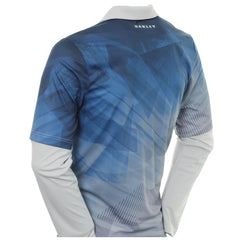 Oakley Long Sleeve Printed Blue Grey Mens Golf Graphic Shirt 434331 202