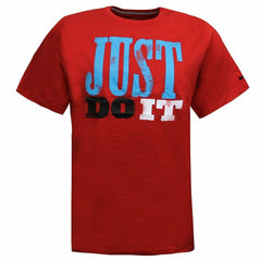 Nike Just Do It Short Sleeve Crew Neck Red Kids T-Shirt 458351 611