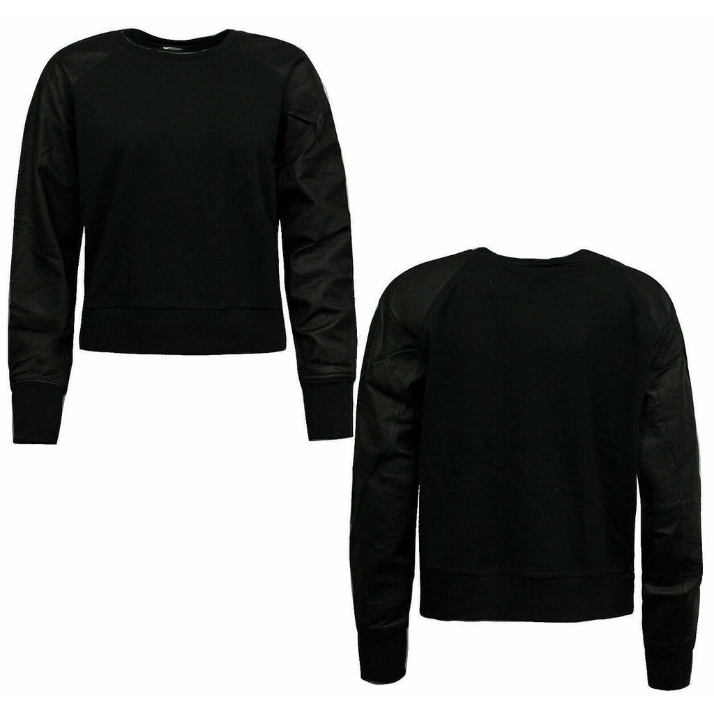 Nike Sportswear Long Leather Sleeve Crew Neck Black Womens Sweatshirt 459612 010