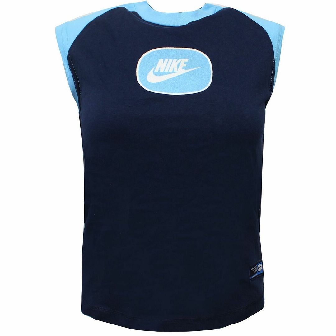 Nike Graphic Logo Crew Neck Sleeveless Navy Blue Kids Vest 492299 451