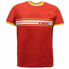 Diadora Sportswear Mens T-Shirt Casual Top Red 172418 45032 EE190