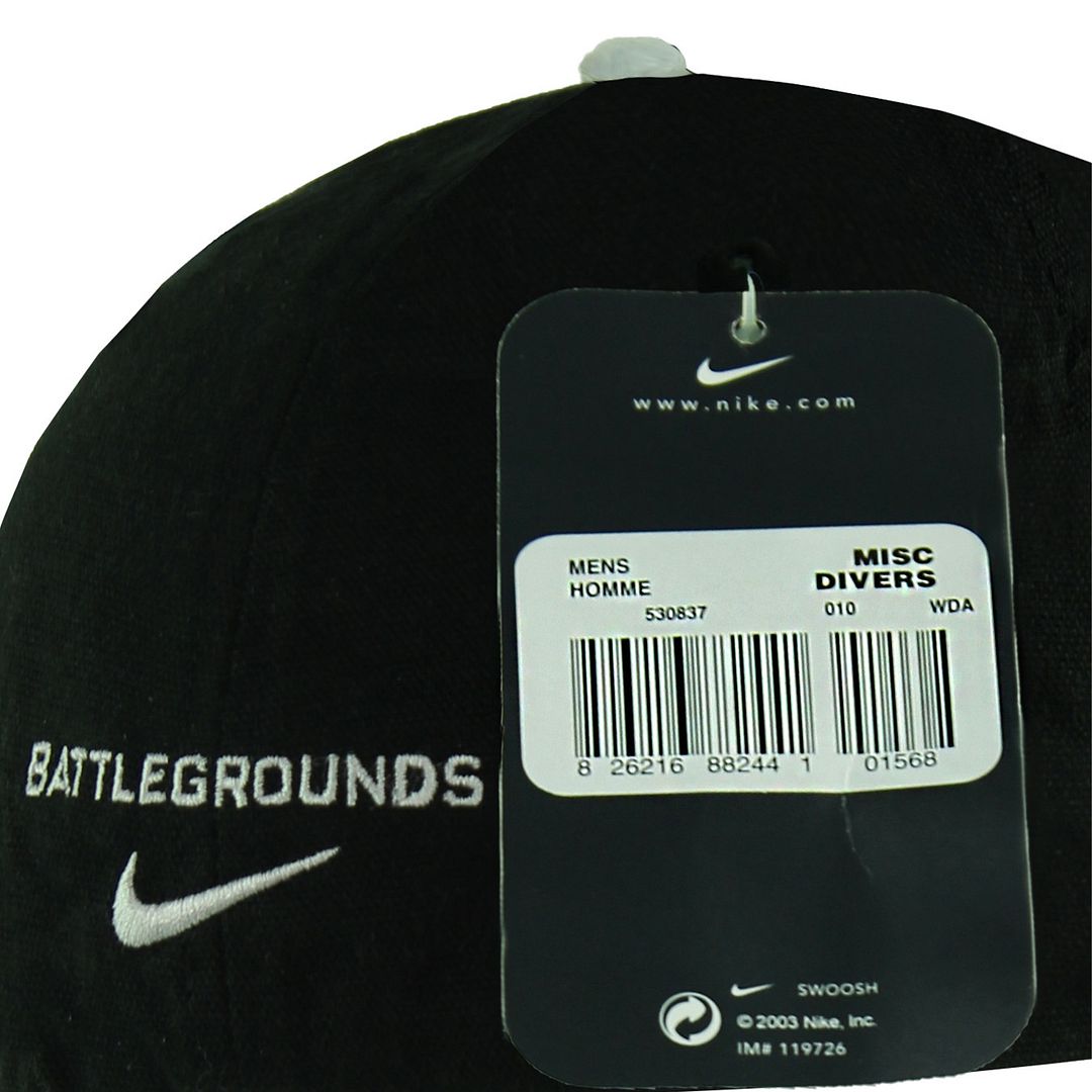 Nike Swoosh Battlegrounds Black Graphic Logo Mens Cap 530837 010