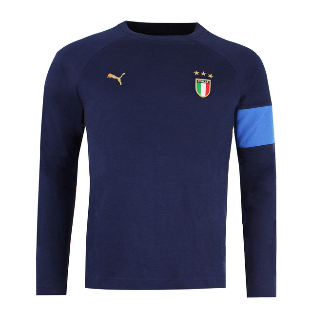 Puma Italia Azzurri Mens Navy Football Top