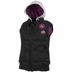 Puma Zip Up Sleeveless Black Womens Hooded Bodywarmer Gilet 564385 BLACK GRAPE