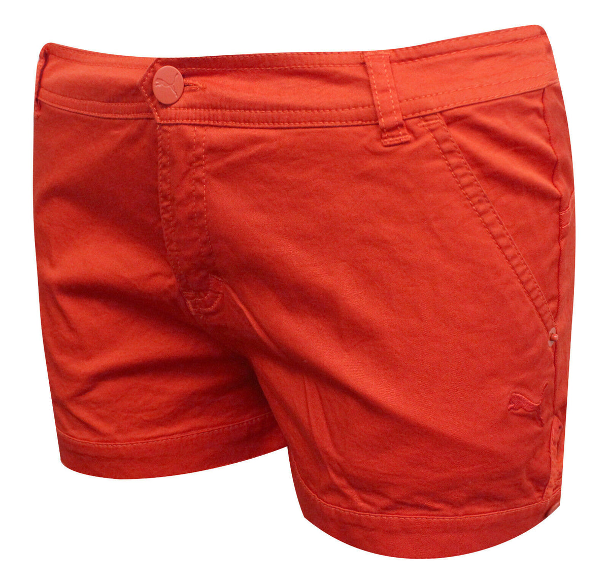 Puma Womens Red Zip Up Hotpant Summer Pockets Shorts 567137 06 UA104