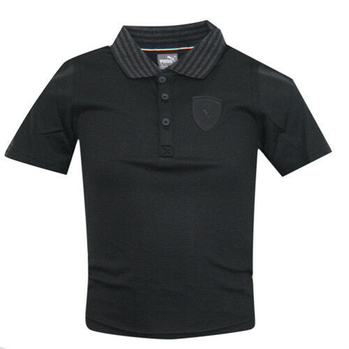 Puma Ferrari Moonless Night 3 Kids Black Polo Shirt