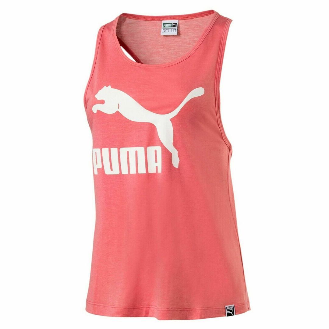 Puma Classic Logo Round Neck Sleeveless Pink Womens Top 574990 23