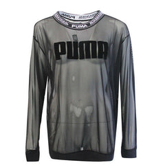 Puma 1948 Long Sleeve Mesh Crew Neck Long Length Womens Sweater 575440 01 RW94